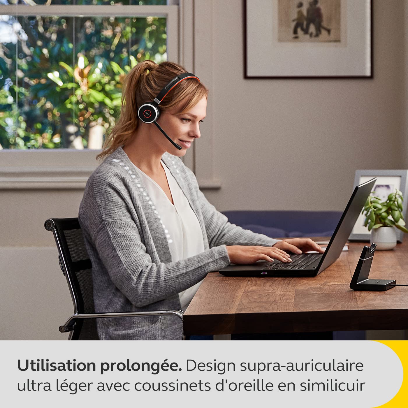 Jabra Evolve 65 SE - Micro-Casque stéréo Bluetooth sans Fil - Micro à réduction de Bruit, autonomie prolongée - Certifié UC, Fonctionne avec Les principales Plateformes (Zoom, Unify, etc.) - Noir