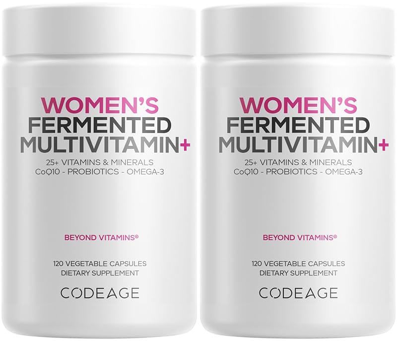 Codeage Multivitamínico feminino com 25+ vitaminas e minerais, pacote com 2