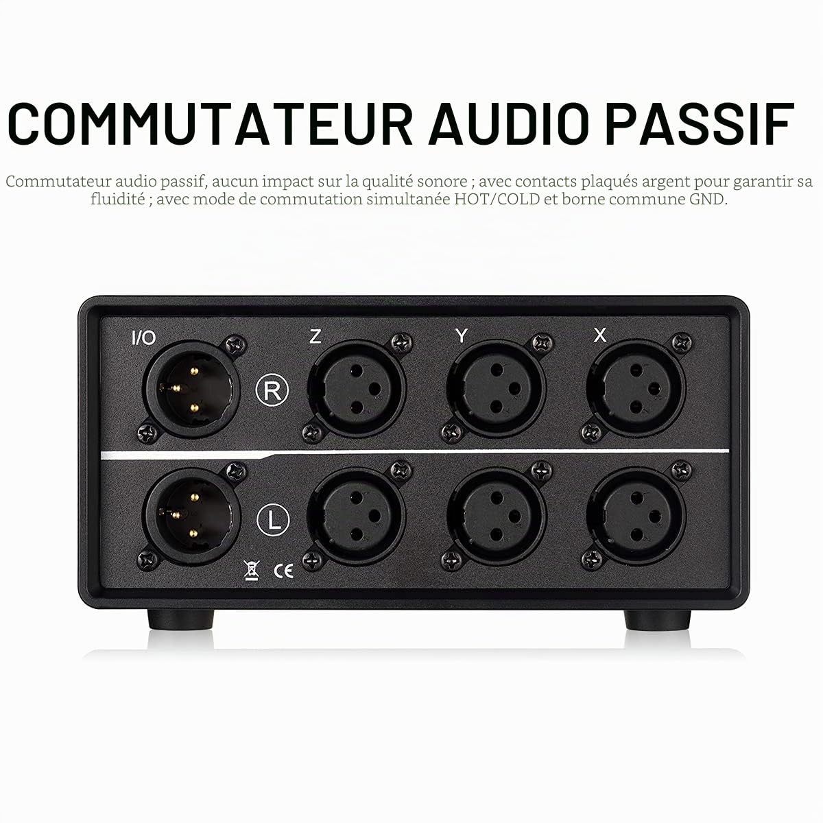 Nobsound Commutateur Audio XLR 3 en 1 Sortie, convertisseur Audio équilibré, sélecteur Audio Passif stéréo à 3 Voies (MC103 Pro 3 entrées)