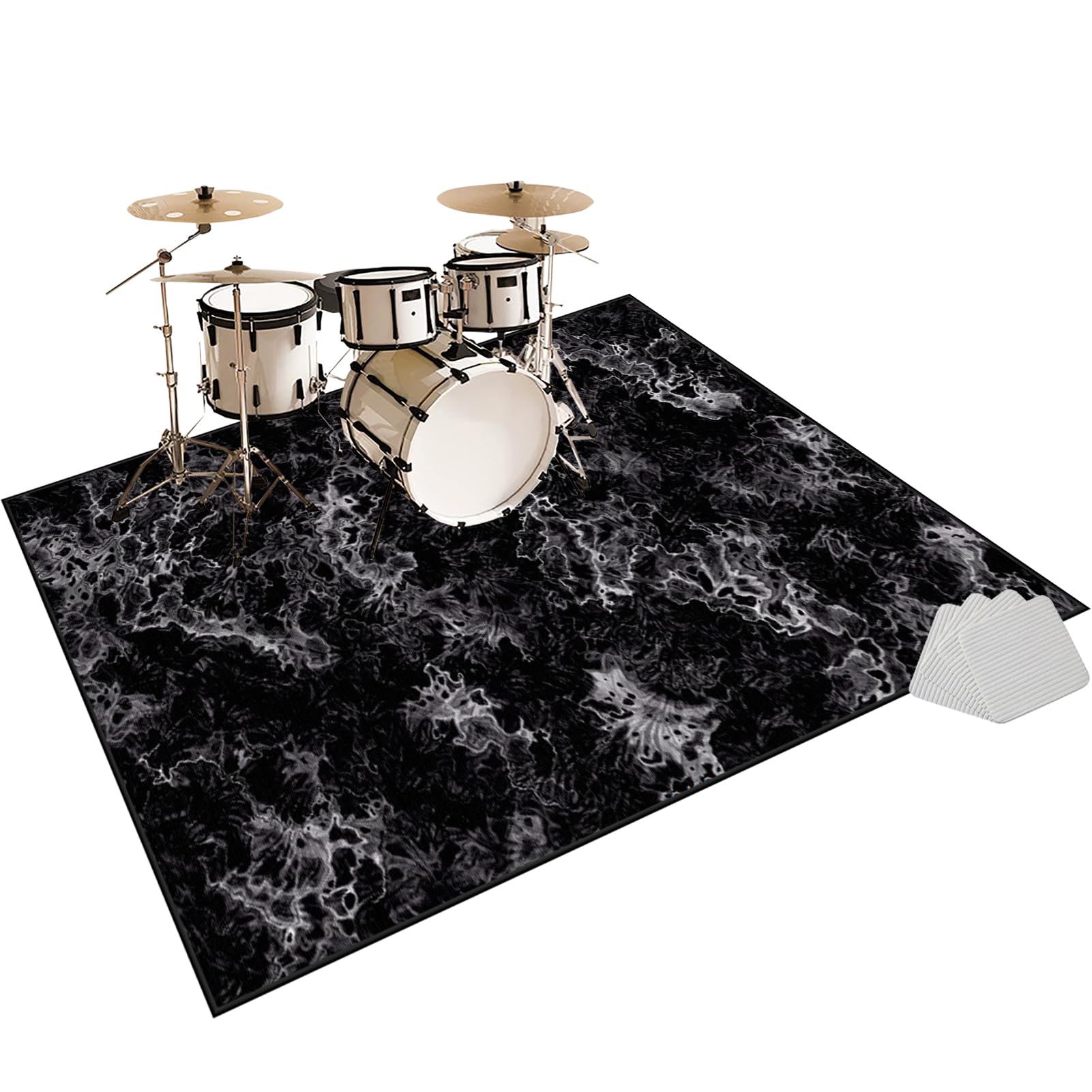 Tappeto per Batteria Insonorizzato, Tappetino per Batteria Acustica, Tappeto Professionale per Batteria e Strumenti a Percussione Elettronici per Grancassa Rullante e Altri Strumenti 230 x 180 cm