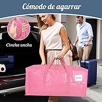 Vista 6 de Paquete de 6 bolsas de mudanza grandes extra resistentes con cremallera fuerte y asas cómodas, bolsas de almacenamiento de ropa resistentes
