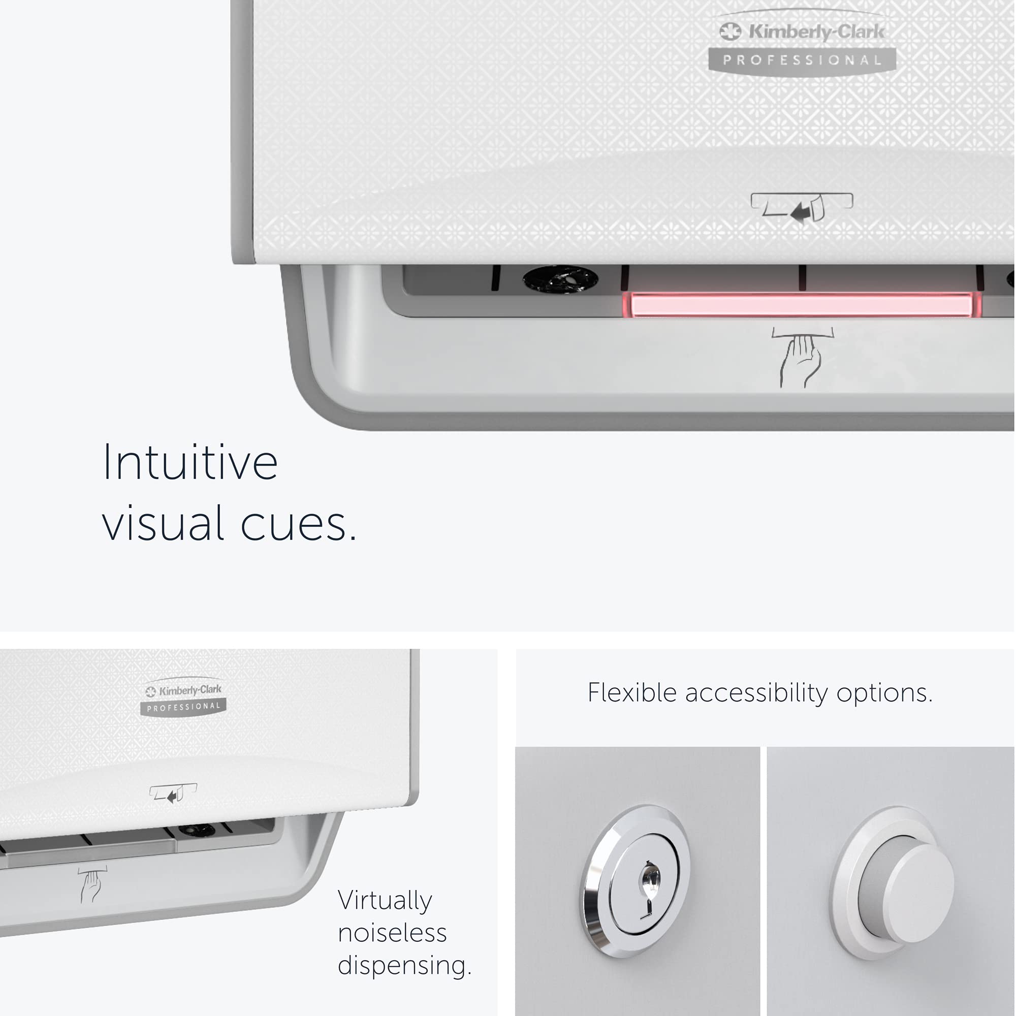 Kimberly-Clark Professional 53940 - Dispensador automático de Toallas (53940), diseño de Mosaico Blanco, 1 dispensador y 1 Apertura por Unidad