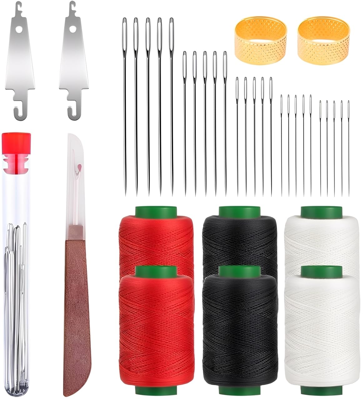 Yxelydriail Women's 37Pcs Sewing Tool Set, Multi-Purpose Needle And Thread Kit, Needles Thread Hand Repair Tools For Beginners (37Pcs)