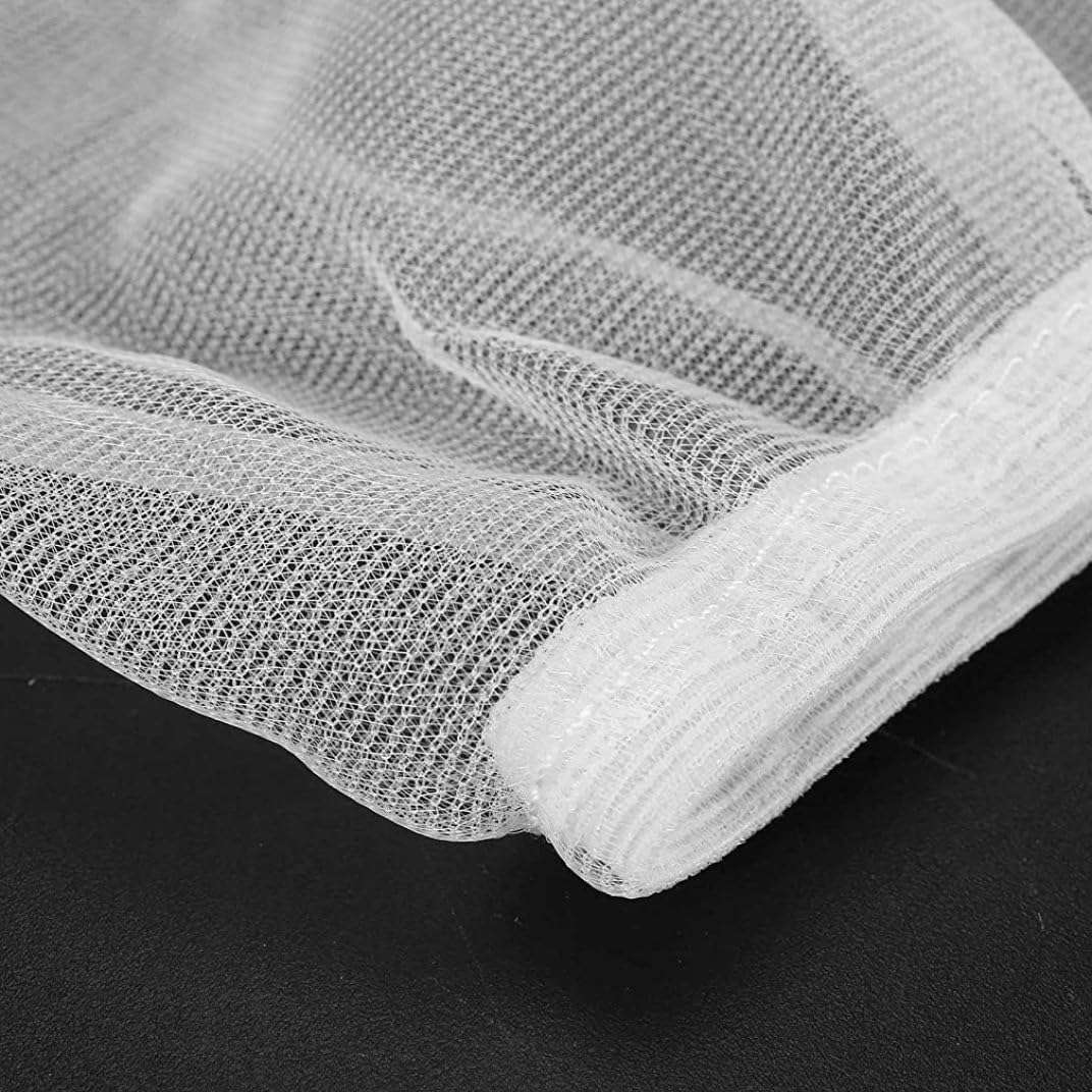 LejeMaek Bird Cage Cover,Seed Catcher Bird Cage Mesh Net Cover Skirt Guard,White