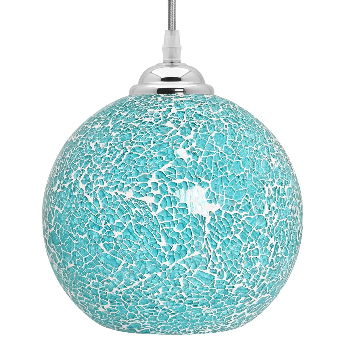 Long Life Lamp Company Green Crackle Sea Glass Globe Pendant Light Retro Mosaic Ceiling Lamp Shade Hanging K419