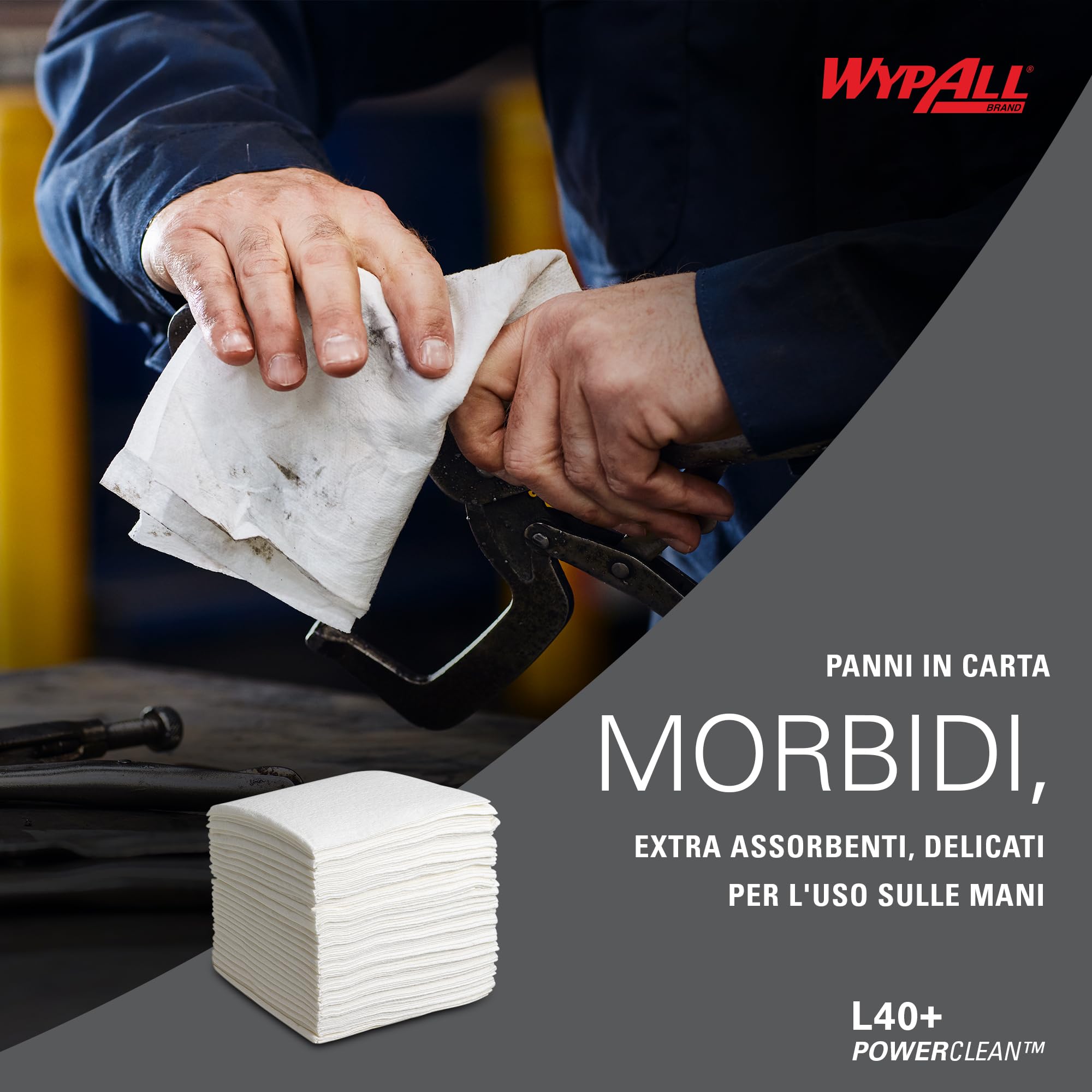 WypAll Panni assorbenti WypAll L40 7471 - Panni monouso - 18 confezioni x 56 piegati in due (1.008 panni in carta in totale)