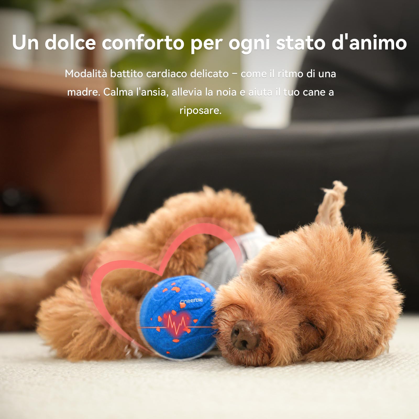 Cheerble Wicked Ball AIR Neo, palla autoavvolgente con 3 modalità, giocattolo intelligente interattivo per cani, per saltare, blu
