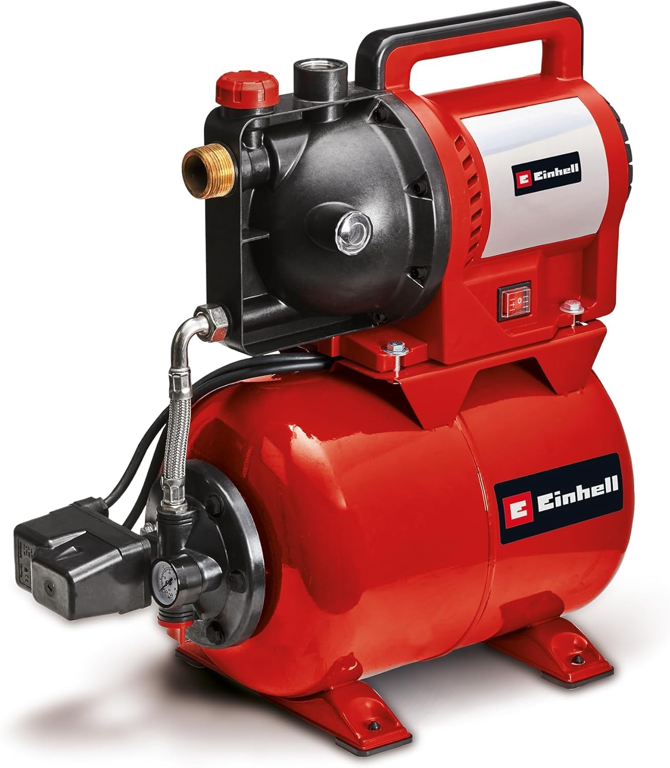 Einhell Sistema doméstico de agua GC-WW 1045 N (1050 W, 4500 L/h, diseño en acero inoxidable, 4.8 bar, interruptor de encendido y apagado, indicador de llenado de agua, tornillo de drenaje de agua)
