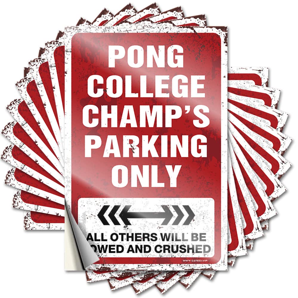 Scented, Tattoos Reusable Pong College Champ's Parking Only | Cars Outdoor Porch Decor(8X12CM)