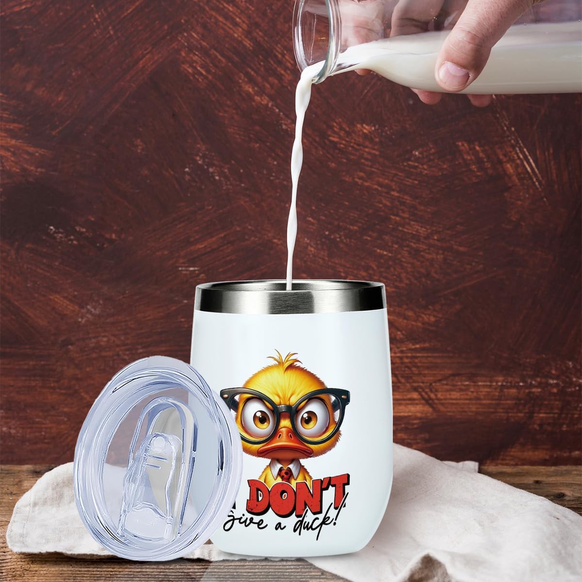 Funny Quotes Wine Tumbler, Sarcastic Duck Gifts Duck Decor Stuff Double Wall Vacuum Insulated Coffee Mug Wine Glass 12 oz Tumbler with Lid for Women Men Friend Teacher Birthday Appreciation Christmas - Image 6