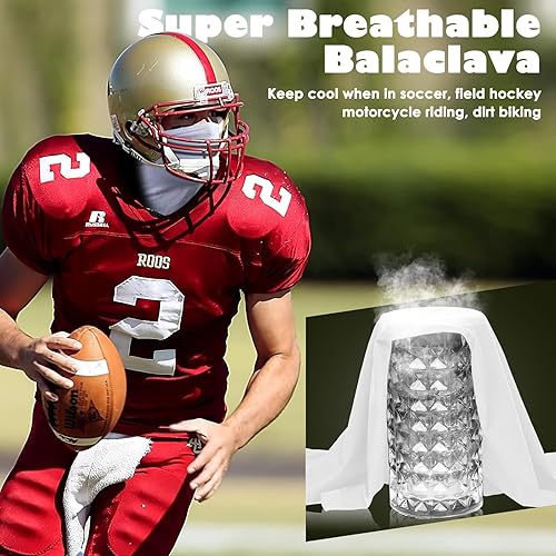 Miniatura 16 de Achiou - Pasamontañas con protección UV, seda de hielo, para hombres y mujeres, capucha para ciclismo, escalar, correr Negro,Negro