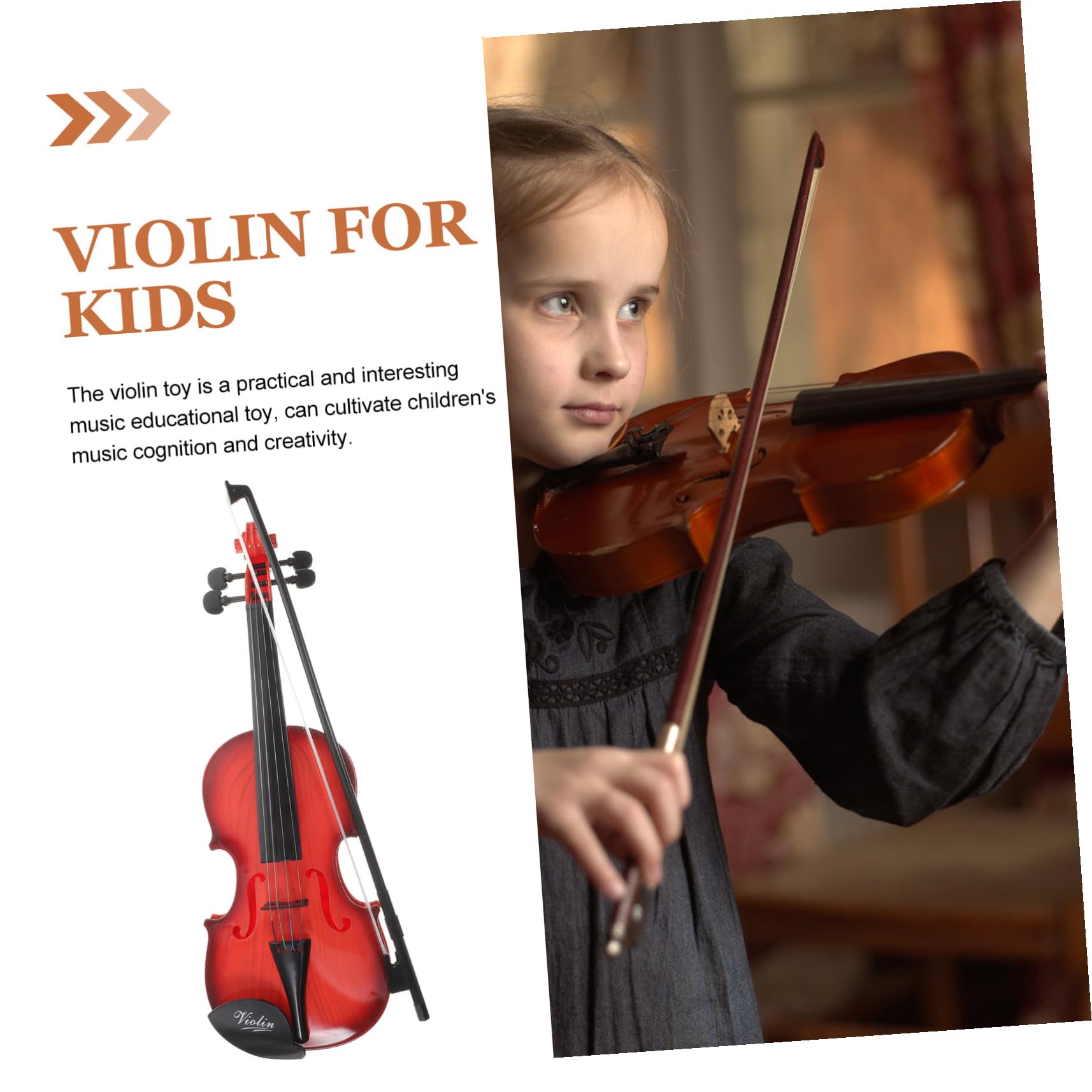 VICASKY Violino Giocattolo Musicale a Forma di Violino Piccolo e Delicato in in per Educazione Musicale per Bambini e Regali di Compleanno