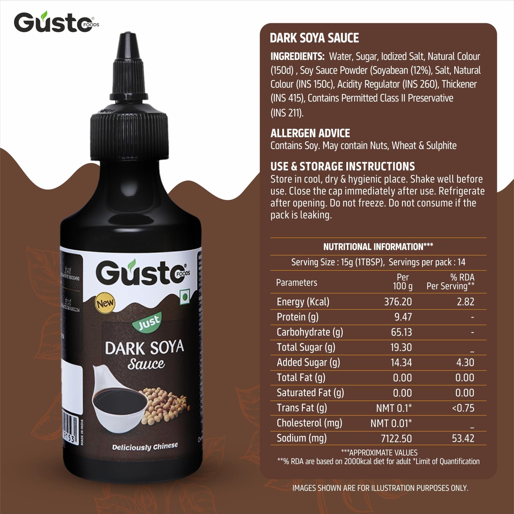 Gusto Foods Chinese Sauces Combo | Red & Green Chilli Sauce, Soya Sauce, Chilli Vinegar, Schezwan & Manchurian Gravy | Complete Pack for Chinese Dishes