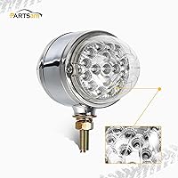 Vista 2 de Partsam 2 luces de sandía de doble revolución ámbar/rojo de 17 LED [aprobadas por DOT], luces auxiliares de doble cara cromadas de plástico, luces