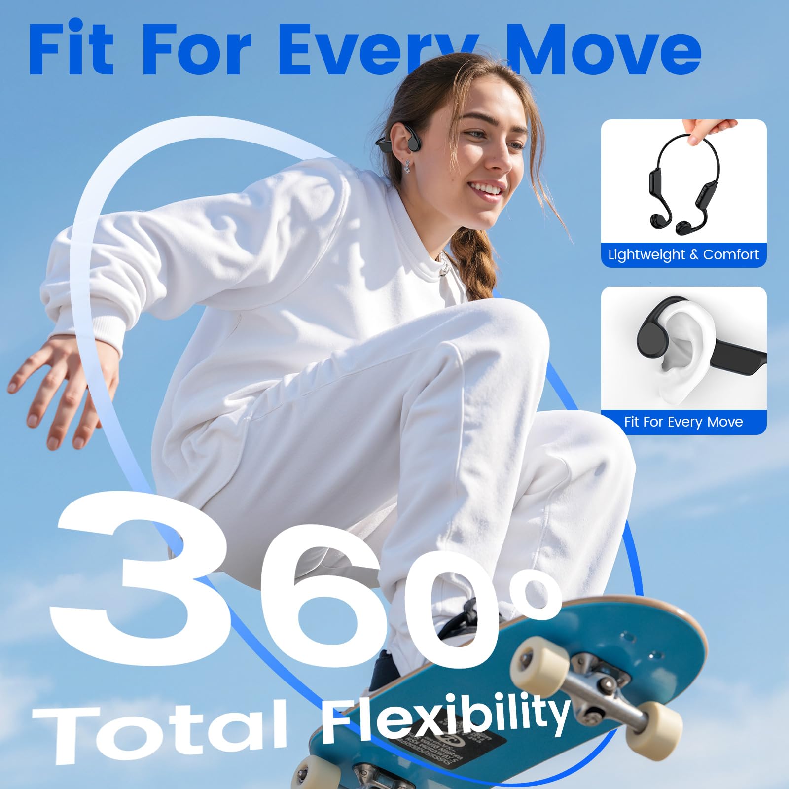 Cuffie per il nuoto, cuffie a conduzione ossea Bluetooth 5.4, IPX8 impermeabili, memoria integrata 32G cuffie sportive, cuffie subacquee open-ear senza fili con lettore MP3 per nuoto, corsa