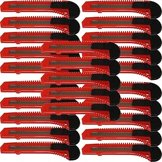25x Bulk Red Utility Knife Box Cutters Snap Off Blade