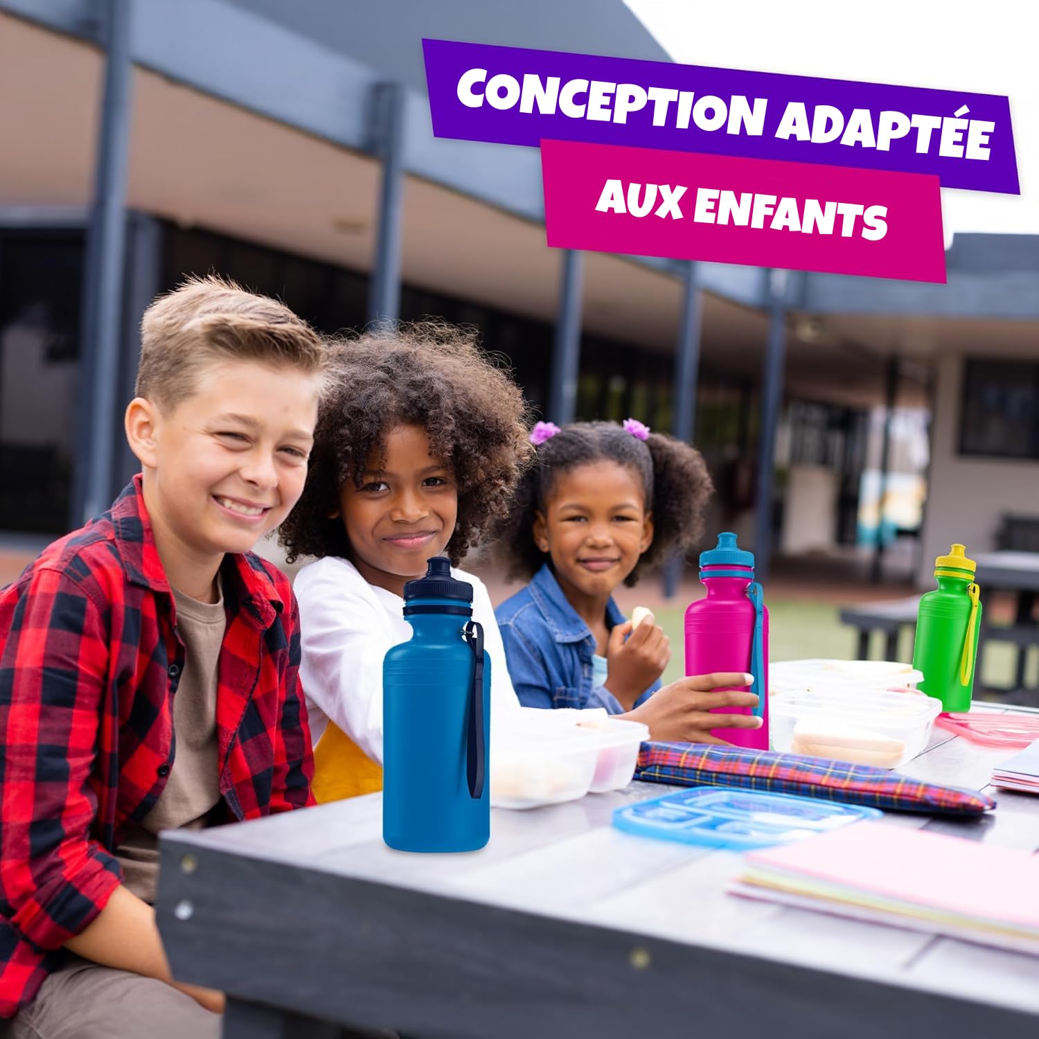 Bedwina Gourdes pour enfants, lot de 12 – 532,3 ml, sans BPA