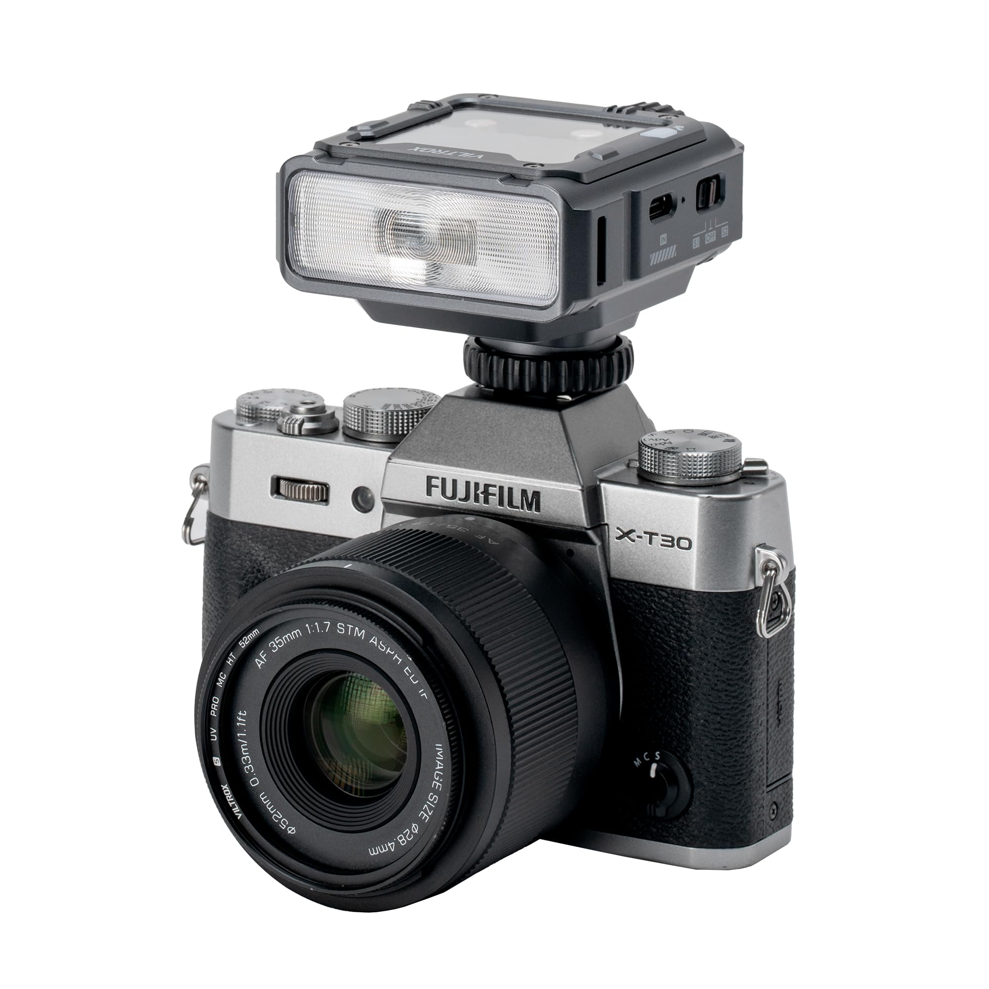 VILTROX TTL Flash Speedlite per Fuji Fotocamera,Mini Flash GN16 con 7 Livelli di Potenza,Batteria da 26W/s 1800mAh,1 tempo di richiamo,Controllo Ottico S1/S2Compatibile con Fuji,Grigio(Z3-F)