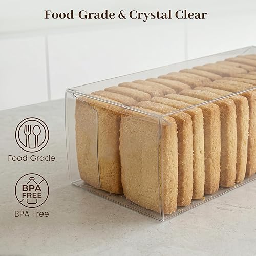 Miniatura 3 de VGOODALL 30 cajas transparentes de recuerdo, 8.2 x 2.75 x 2.2 pulgadas, cajas de cubo transparentes para galletas, macarrones, bodas, despedidas