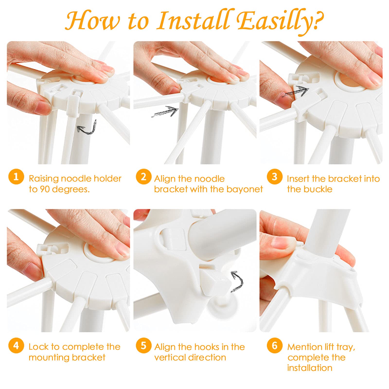 Stendibiancheria Per Pasta Pieghevole YUGN - 10 Bracci, Acciaio Inox, Lavabile In Lavastoviglie - Foto 10