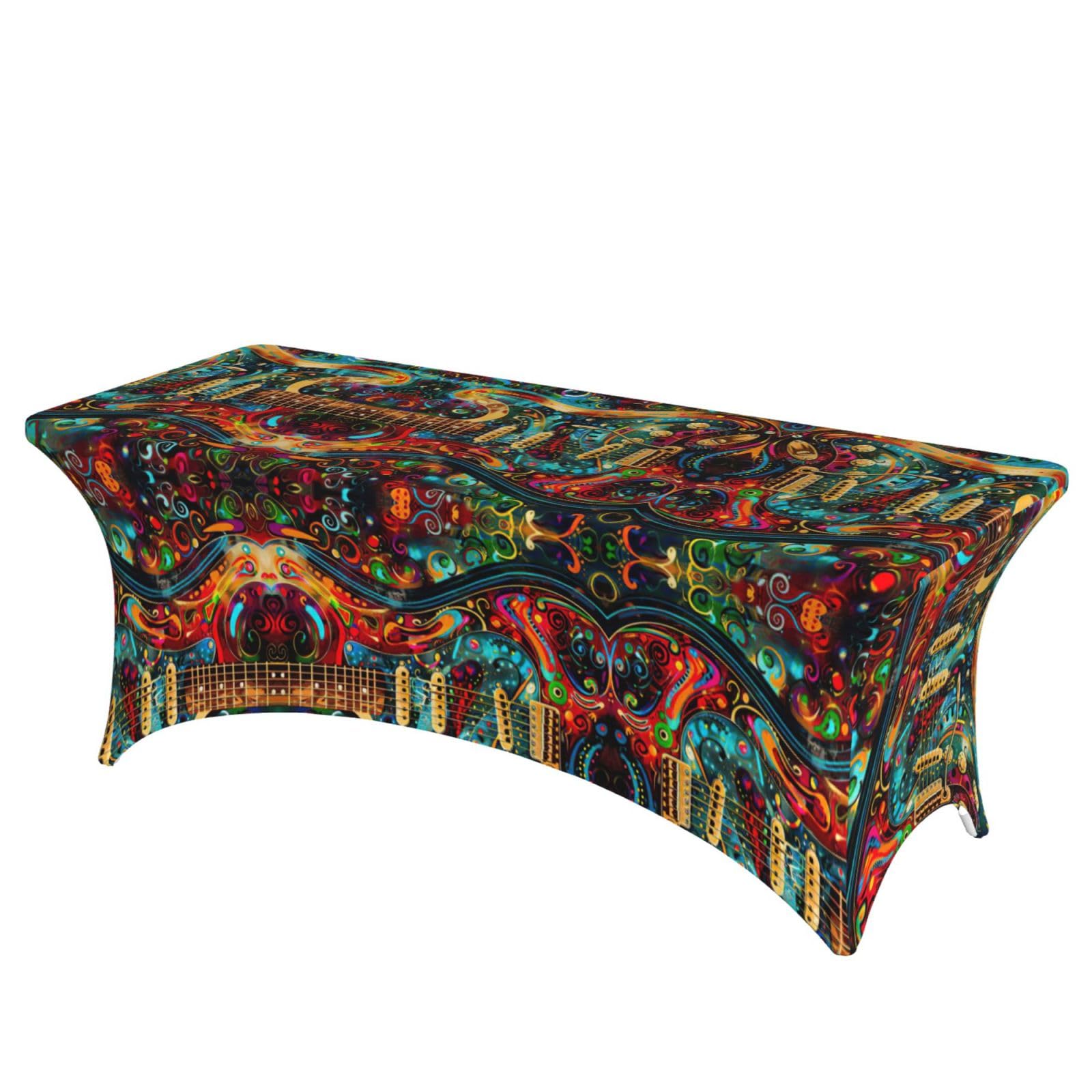 Nappe de table extensible haut de gamme motif guitare artistique 1,8m