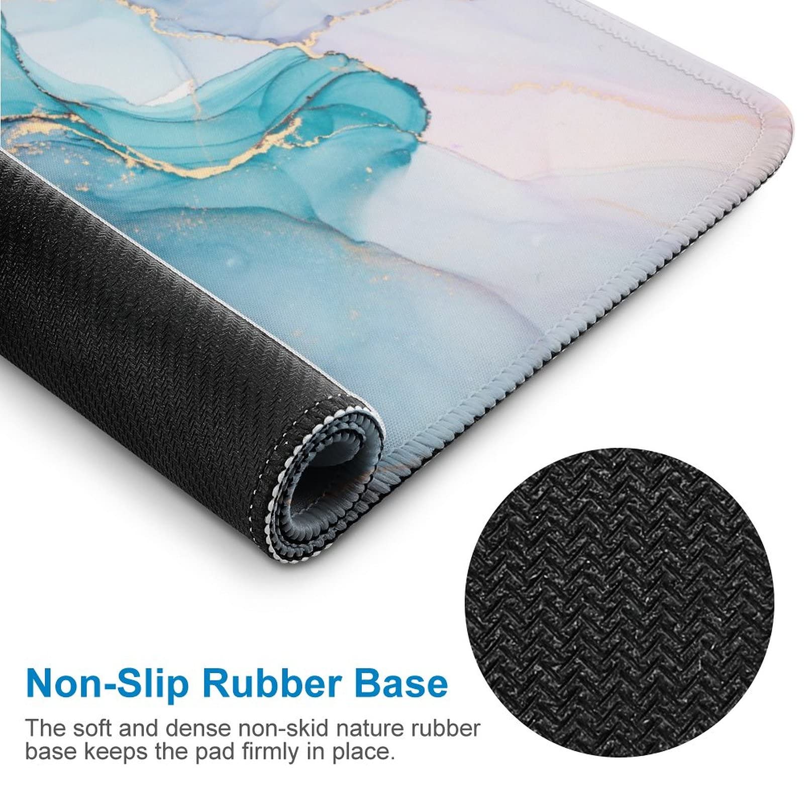 ALILANG Alfombrilla De Mouse Grande Para Juegos, Alfombrilla De Mouse Para Computadora Portátil, Alfombrilla De Mouse De Fácil Deslizamiento Con Bordes Cosidos, Base De Goma Antideslizante Para