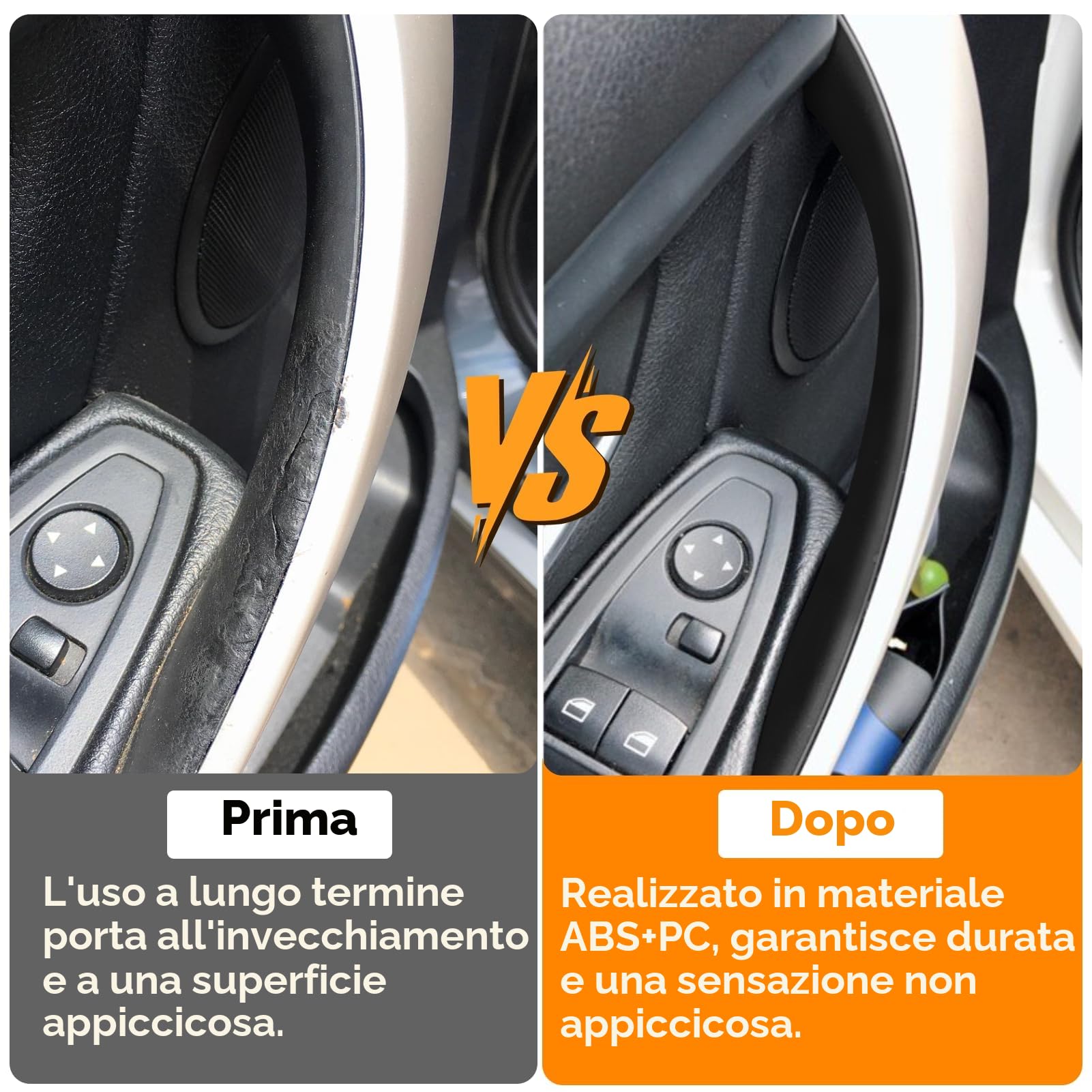 TTCR-II 2PCS Compatibile con Maniglia Interna BMW Serie 3 Serie 4 F30/F31/F34/F80 320i,328i,330i,335i & F32/F33/F36 428i,435i,Maniglia Della Porta Sinistra e Passeggero(Anteriore Copri Maniglia)Nero