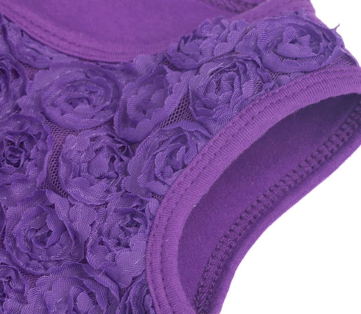 Ding Dong Baby Girl Summer Flower Ruffles Tutu Dress Romper+Headband Sets Outfit(Pink,0-3M)