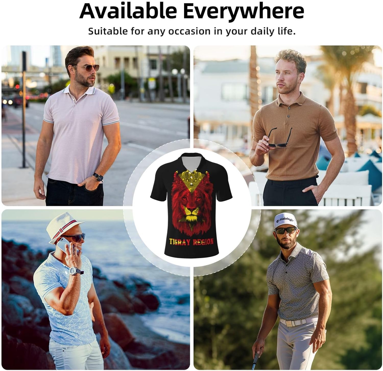 Novelty Polo Men's Vintage Shirts Funny- Short Sleeve, Soft & Casual Stylish