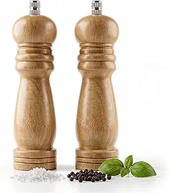 Kit Moedor de Pimenta e Sal em Madeira Manual Ajustável 2 Unidades Moinho de Temperos Profissional Moagem Fina e Grossa para Cozinha Gourmet Resistente Durável Fácil de Usar