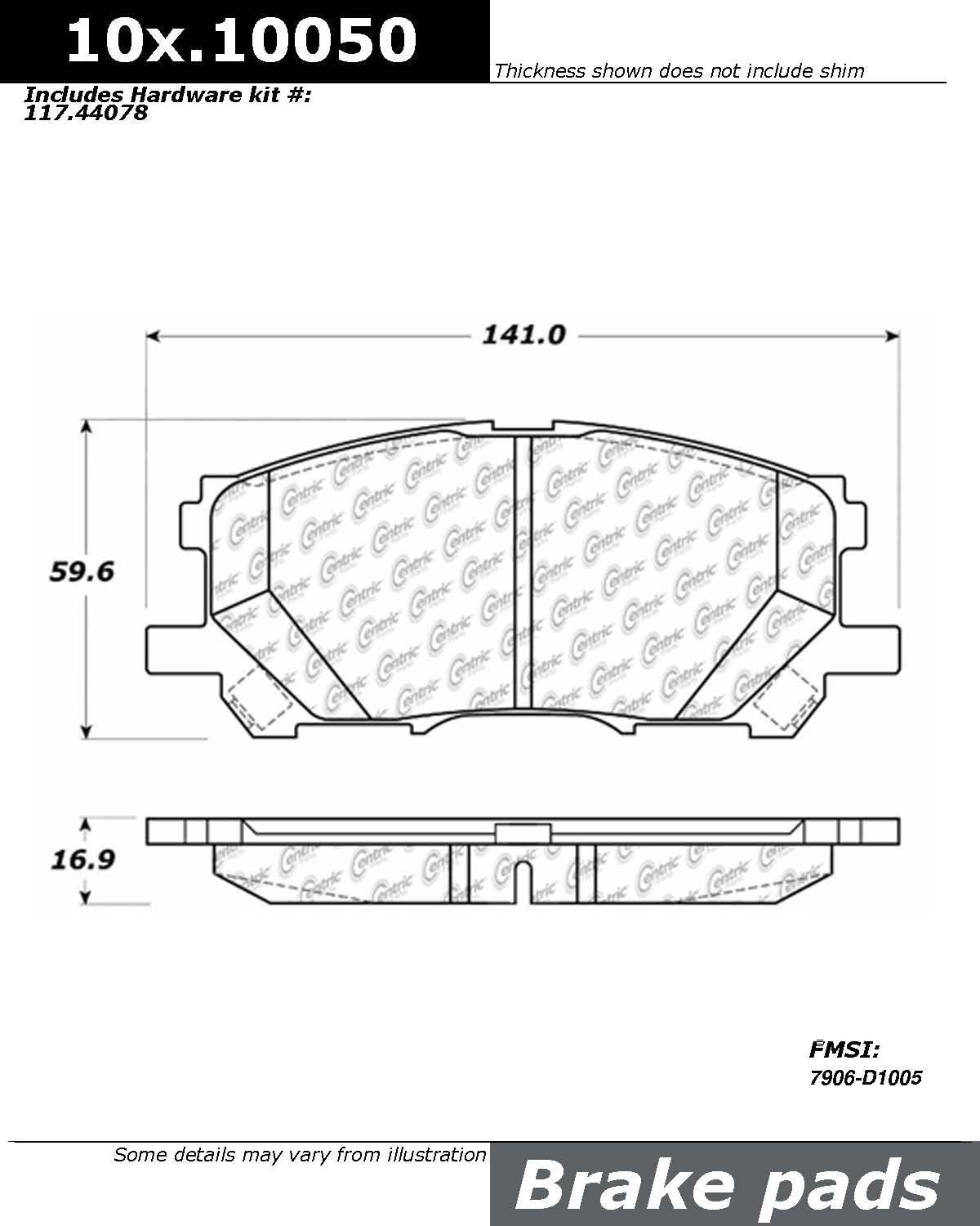 Centric Parts 109.10050 109 Series Axxis Deluxe Plus Brake
