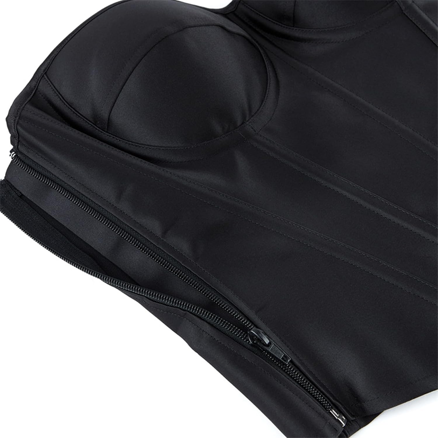 VEENDEO Women's Steampunk Gothic Elegant Strapless Lace Up Corset Bustier Bra Lingerie Side Zipper Burlesque Vintage - Image 5