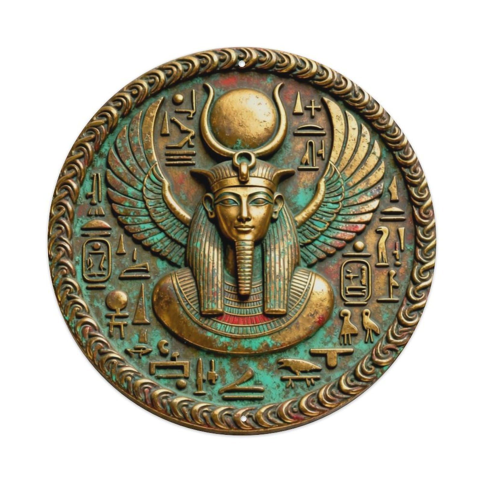 Egypt Atum Creator God Hieroglyph Rune Metal Tin Sign Plaque