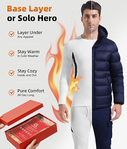 Miniatura 4 de CL convallaria Conjunto de ropa interior térmica para hombre, regalo de invierno, equipo de caza, capa base deportiva, parte inferior superior