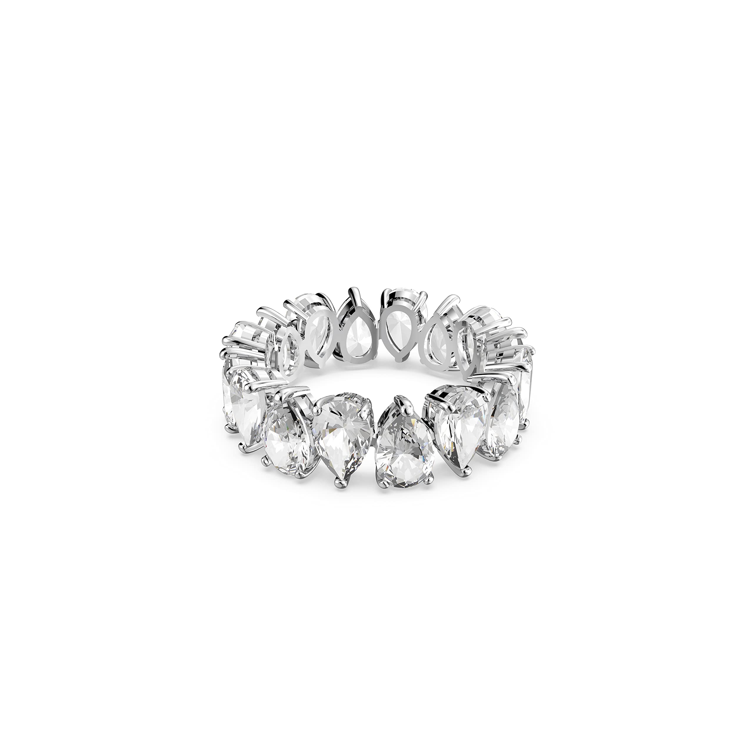 SwarovskiVittore ring, Drop cut, White, Rhodium plated