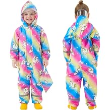 Kids Puddle Suit Waterproof Hooded All in One Raincoat, 1-9 Years
