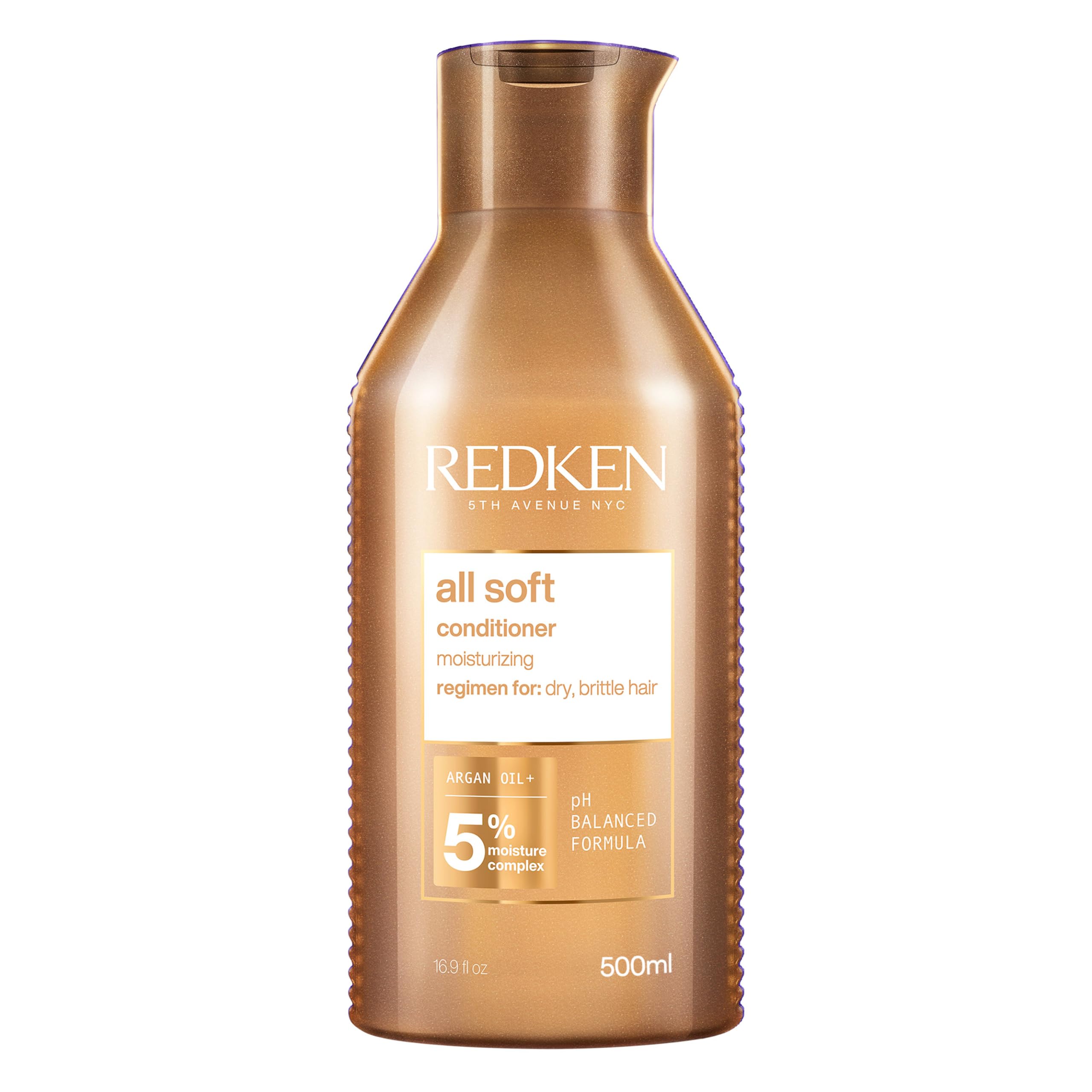 REDKEN Conditioner, for Dry Hair Argan Oil, Intense Softness and Shine, All Soft, 500ml, Brown, 500 ml (Pack of 1)