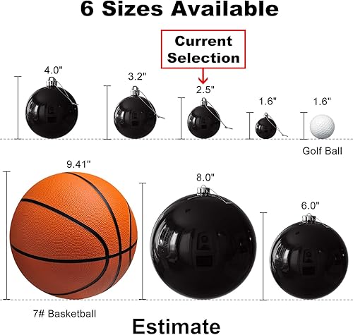 Vista 677 de 18 esferas medianas decorativas navideñas para árbol de Navidad, inastillables, para colgar, color púrpura, 2.5 pulgadas, paquete de 18