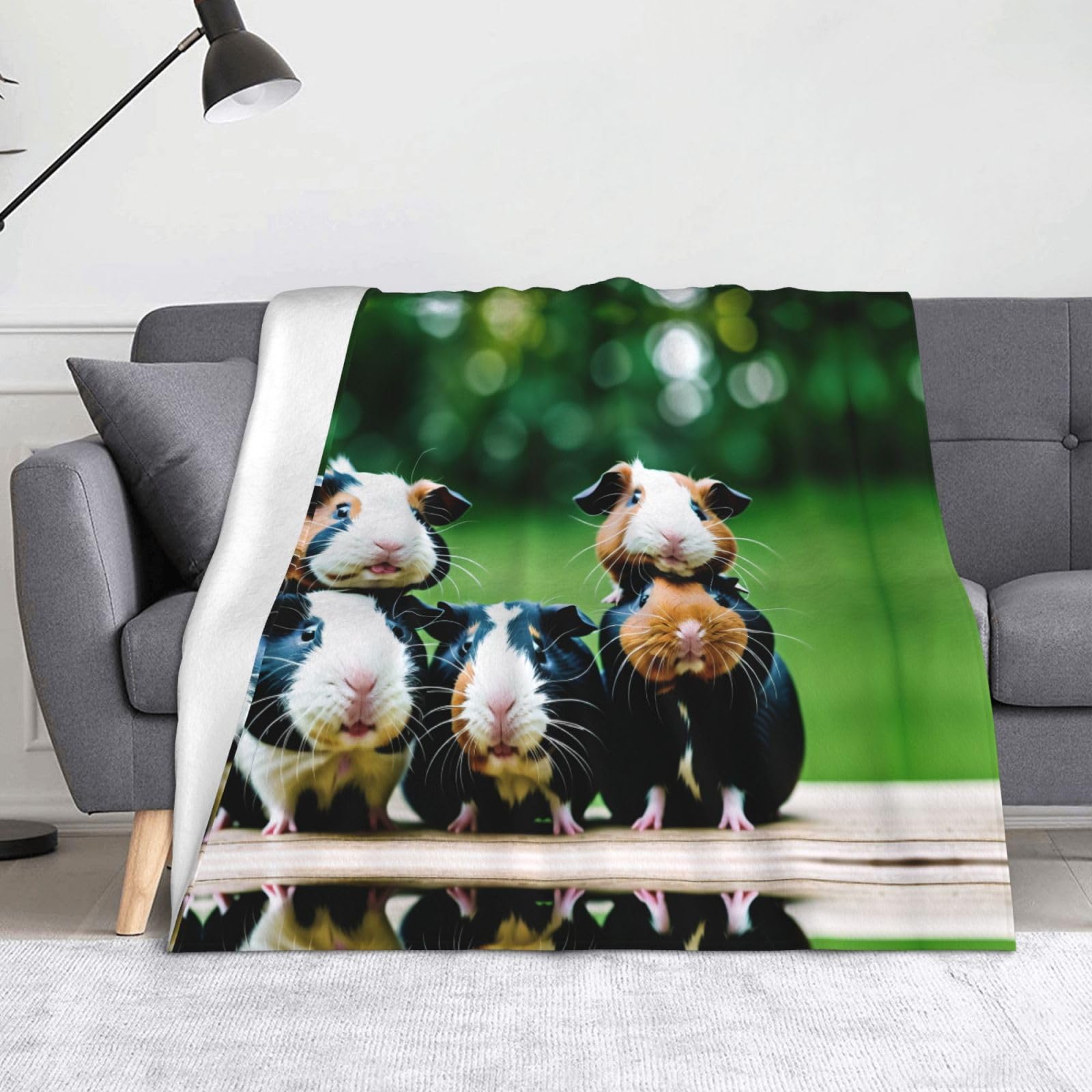 Cute Cavyes Flannel Blanket Super Soft Cozy Lightweight Throw Blankets for Couch Sofa Bed, 60 X 50 in