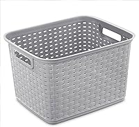 Vista 8 de Sterilite - Canastilla alta con trama. Color cemento. 6 unidades. 12736A06