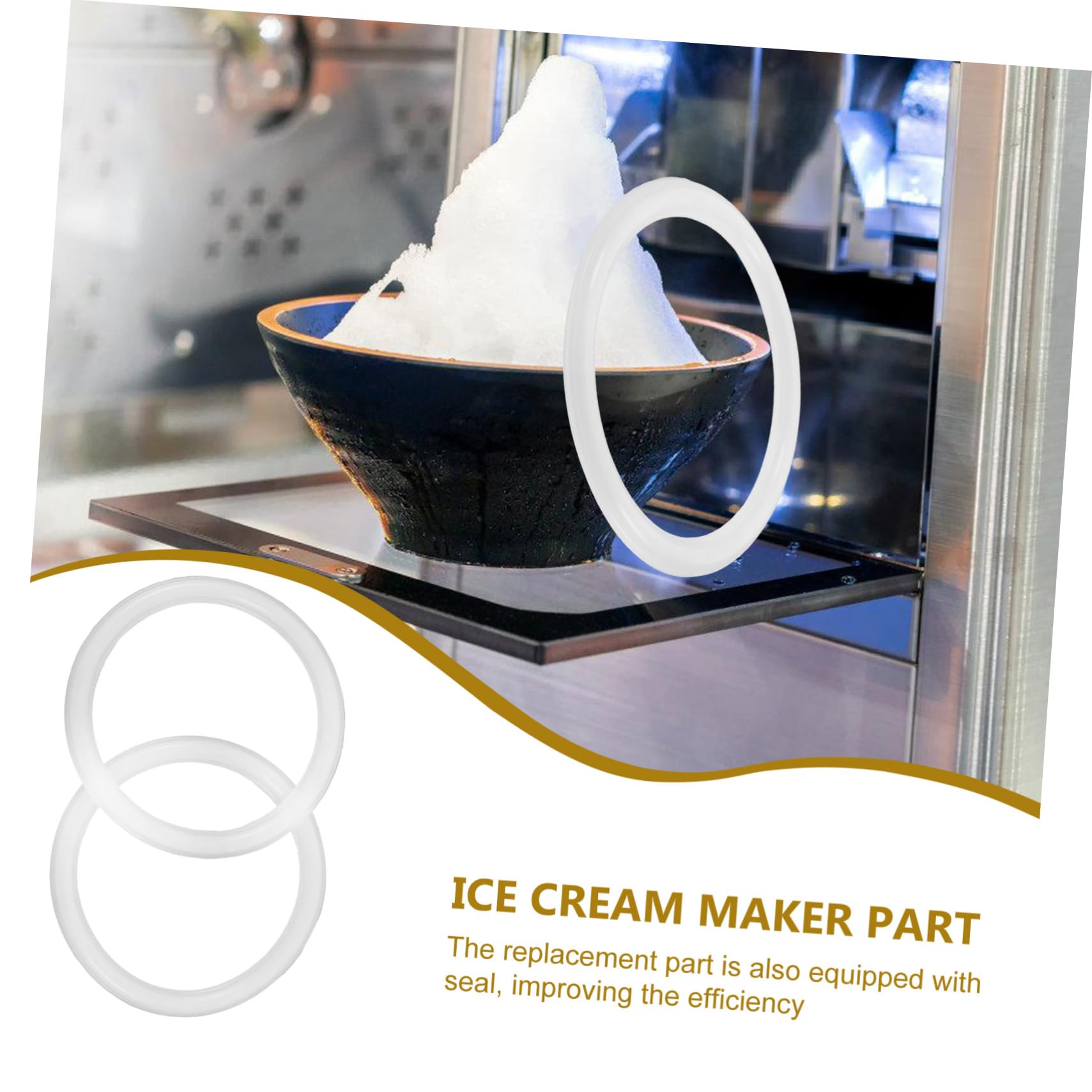 2 Pièces Anneau Silicone pour Machine à Glace - Accessoire pour sorbetière Joint Scellés Remplacement de Rechange d'Étanchéité
