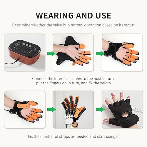 Miniatura 7 de Hand Rehabilitation Robot Gloves for Stroke, Exerciser Aids Robotic Glove Hand Movement Therapy, Finger Rehab Orthosis for Cerebral Palsy Arthritis