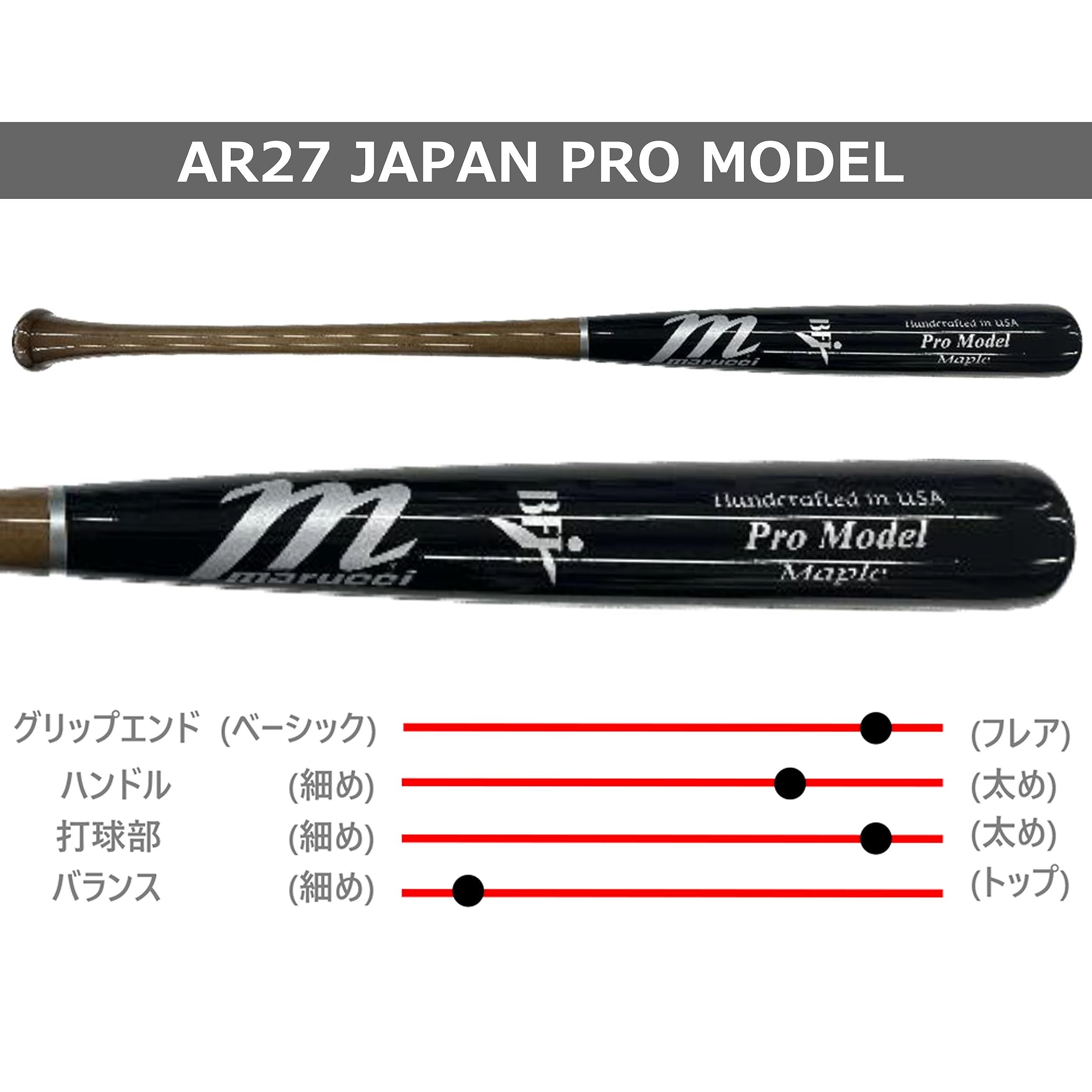 Amazon | マルーチ 野球 一般硬式バット メンズ AR27 JAPAN PRO MODEL
