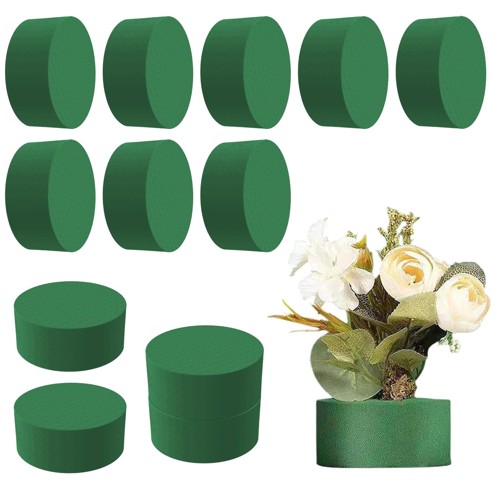 NHBETYS 12pcs Round Floral Foam Blocks, 8 cm DIY Flower Arrangement Kit Wet Foam, Florist Block Supplies for Wedding Party - Image 2