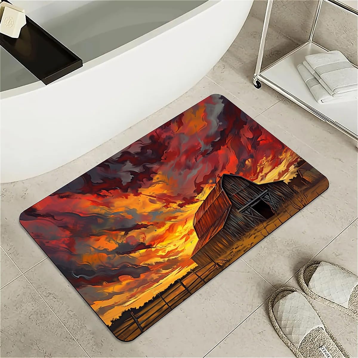 Tapis de bain en terre de diatomées pour éliminer l'humidité et les sols glissants de douche