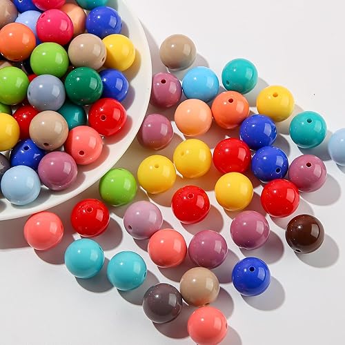 Miniatura 5 de Cuentas acrílicas de 0.63 pulgadas (0.630 in), cuentas acrílicas multicolor redondas de colores para primavera, Pascua, fabricación de joyas de