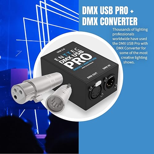 Miniatura 5 de Enttec DMX USB Pro 70304 Interfaz de iluminación y conector SIRS-E 70029 5P macho a hembra 3P (adaptador) - Paquete..