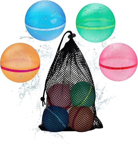 SOPPYCID Globos de bomba de agua reutilizables, bolas de agua recargables de silicona magnéticas, juguetes de piscina para niños y niñas,