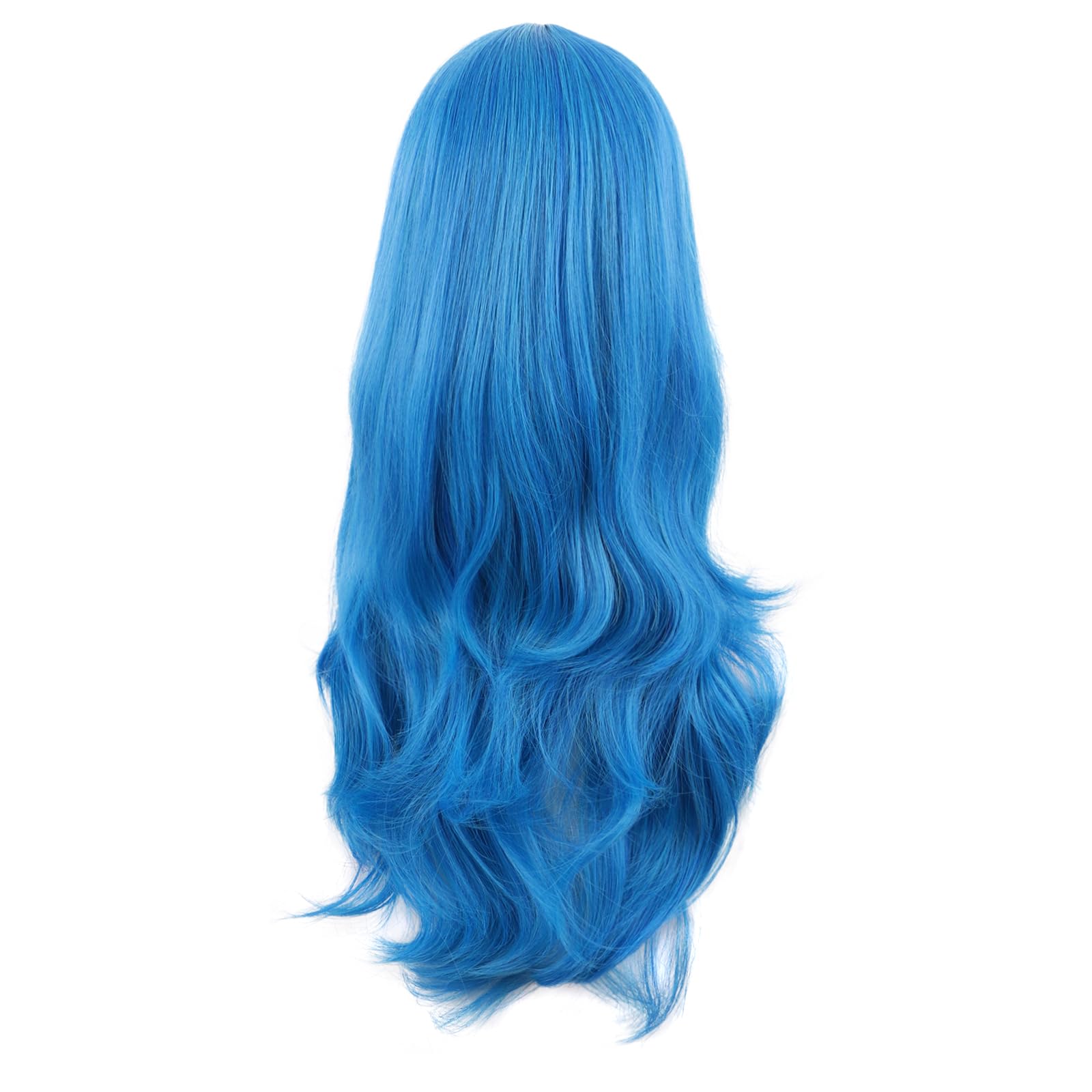 MapofBeauty 28 Inch/70 cm Women Side Bangs Long Curly Hair Cosplay Synthetic Wig (Mixed Vivid Blue) - Image 4