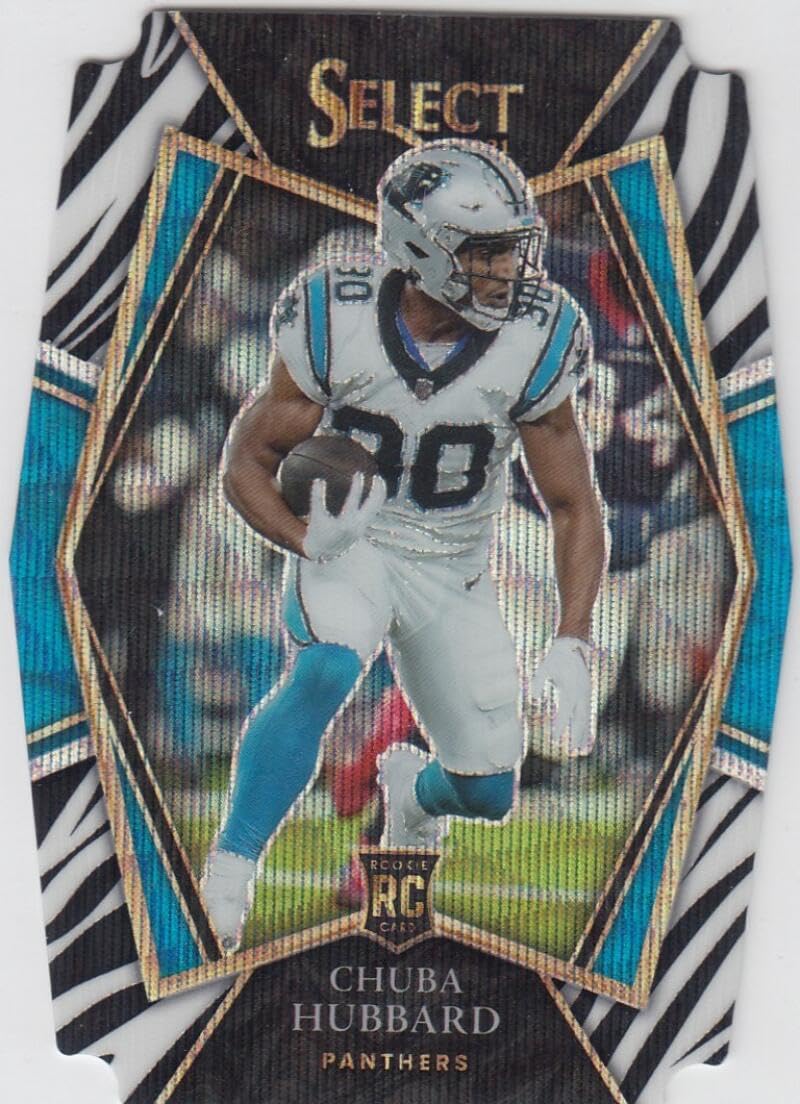 Football Trading Card NFL 2021 Panini Select Zebra Prizm Die-Cut #176 Chuba Hubbard Premier Level NM Near Mint Panthers